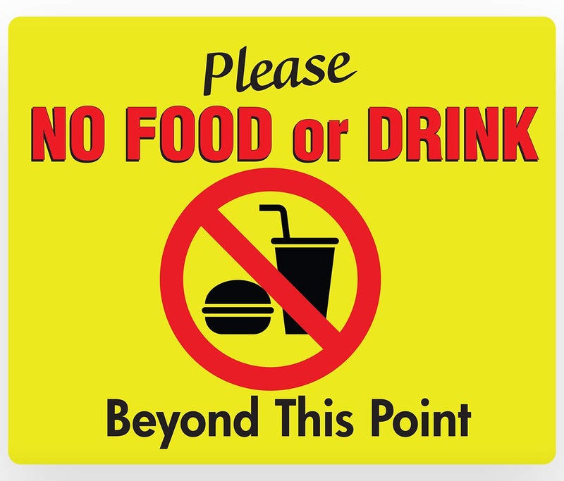 Pro Image NO FOOD or DRINK Beyond this Point Sign â€“ PVC 11â€ x 9â€ - Image 1